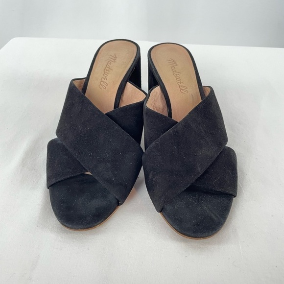 Madewell The Greer Mule Sandal in Black Suede Size 6 - Picture 4 of 8